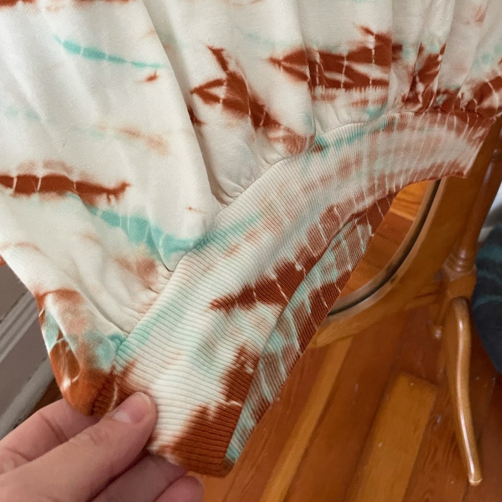 YOUNG FABULOUS AND BROKE TIE DYED SWEATSHIRT KNIT TOP SOFT WHITE LOOSE - Picture 6 of 7